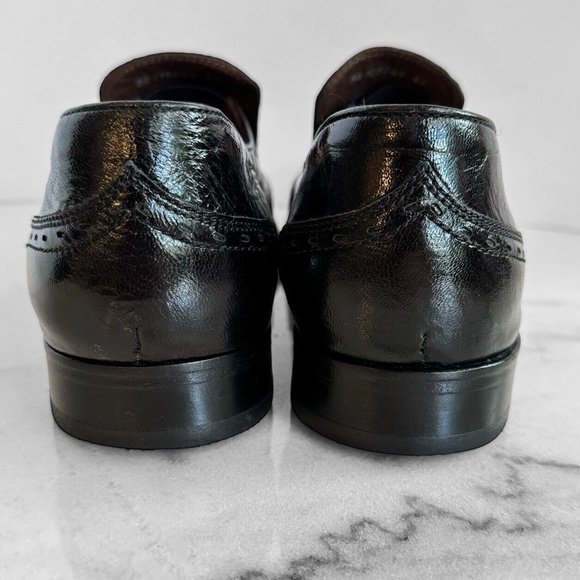 Hugo Boss Handcrafted Wingtip Stitching Loafer Black Leather Mens Shoe RARE main image 7
